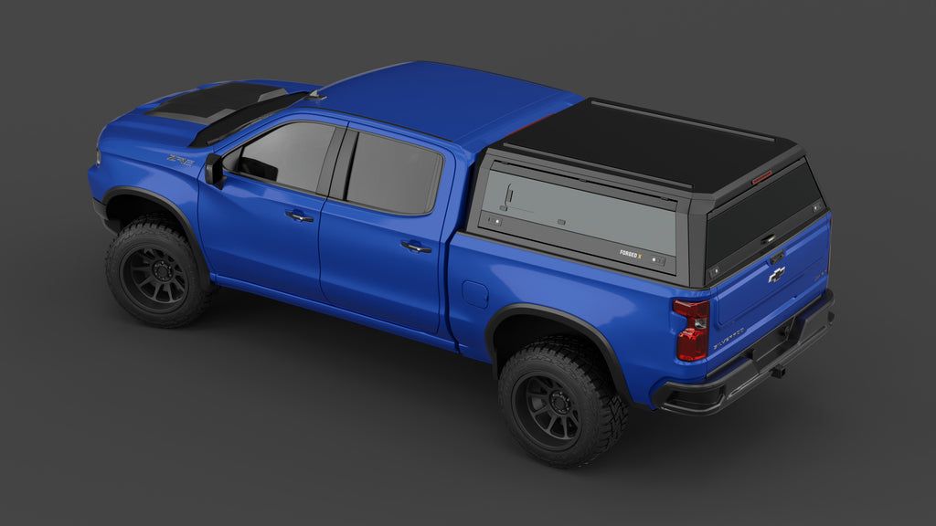 Chevrolet Silverado 1500 aluminium ute canopy – with sliding dog windows
