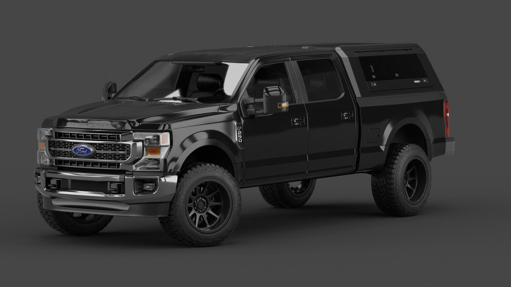 Ford F-250 Super Duty aluminium ute canopy – with sliding dog windows