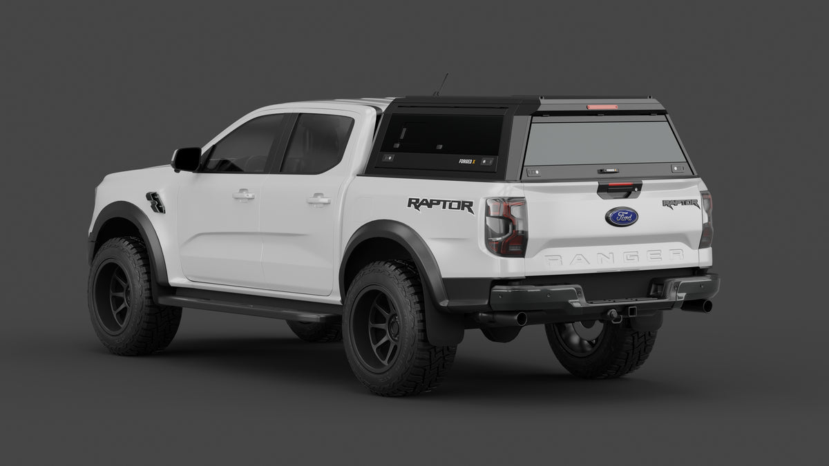 Ford Ranger Raptor 2023+ aluminium ute canopy – with sliding dog windows