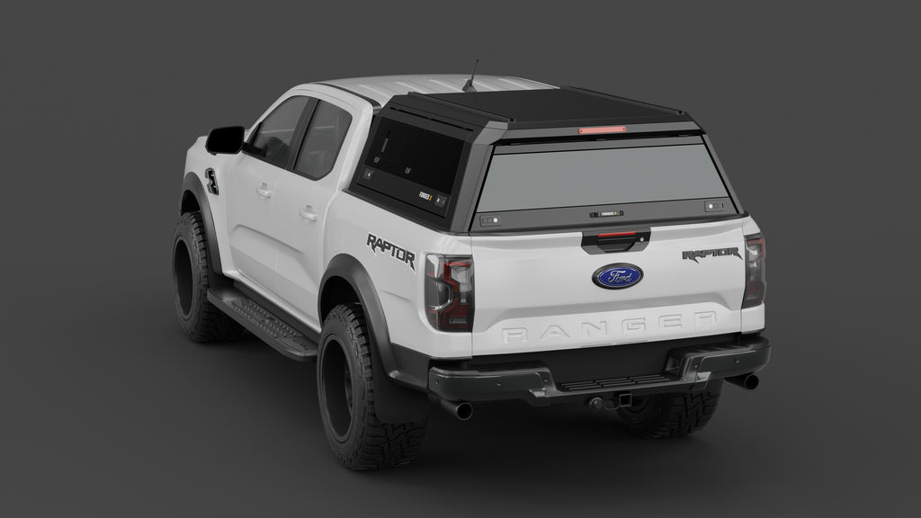 Ford Ranger Raptor 2023+ aluminium ute canopy – with sliding dog windows
