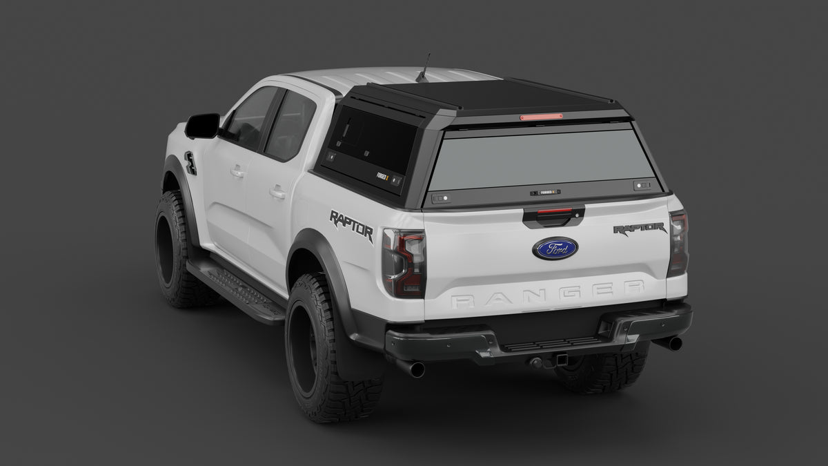 Ford Ranger Raptor 2023+ aluminium ute canopy – with sliding dog windows