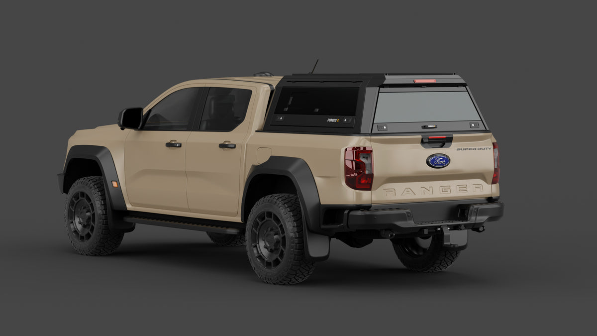 Ford Ranger Super Duty aluminium ute canopy – with sliding dog windows