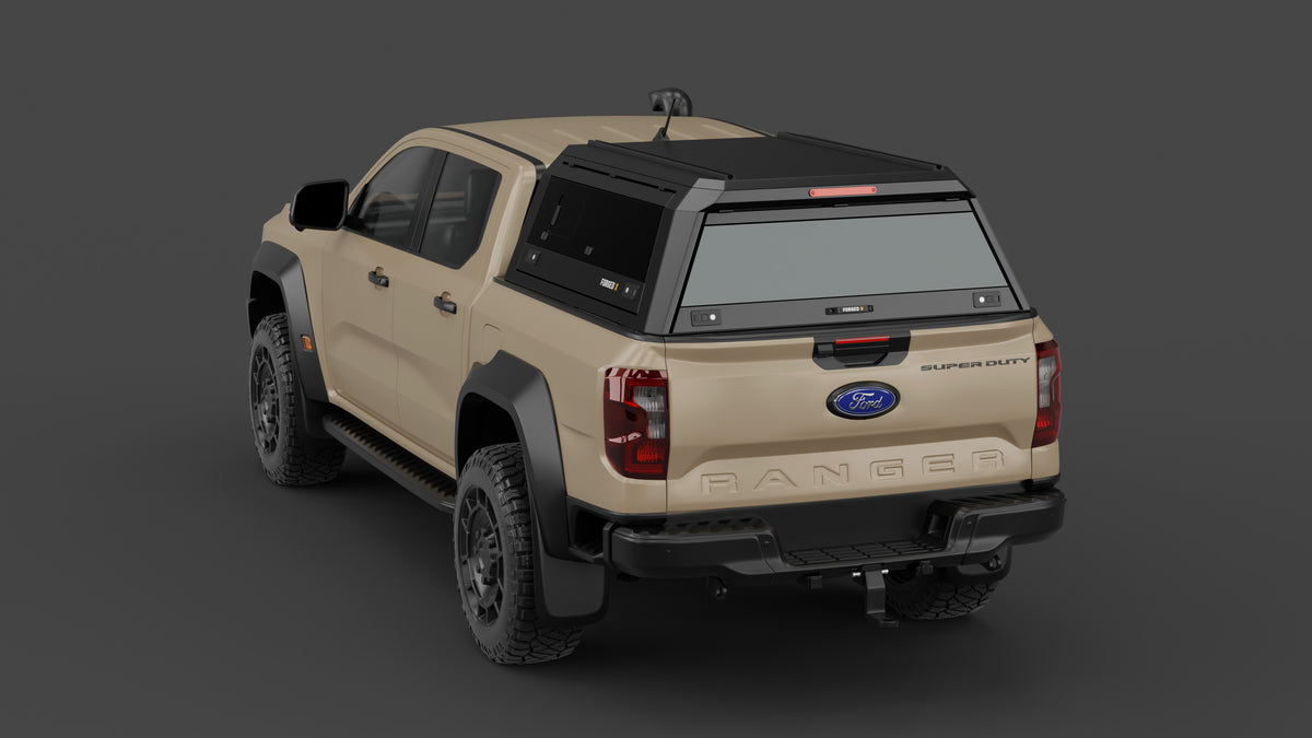 Ford Ranger Super Duty aluminium ute canopy – with sliding dog windows