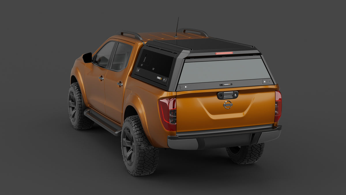 Nissan Navara NP300 aluminium ute canopy – with sliding dog windows
