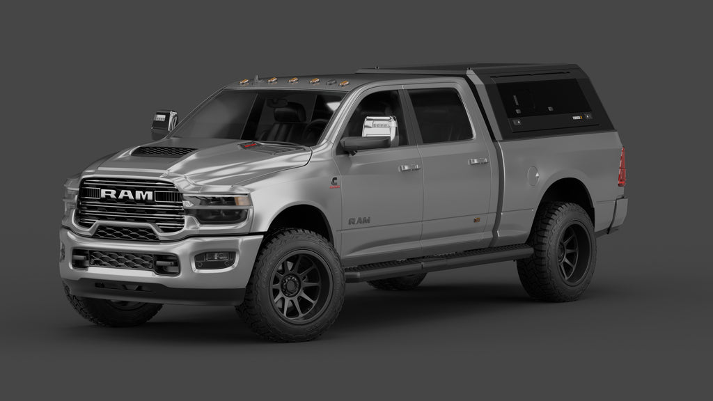 Ram 2500 DJ 6'4" aluminium ute canopy – with sliding dog windows