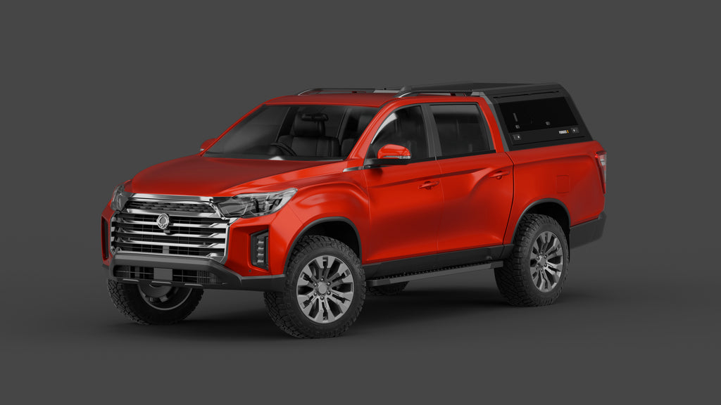 SsangYong Musso XLV aluminium ute canopy – with sliding dog windows