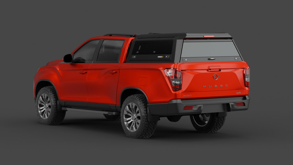 SsangYong Musso XLV aluminium ute canopy – with sliding dog windows