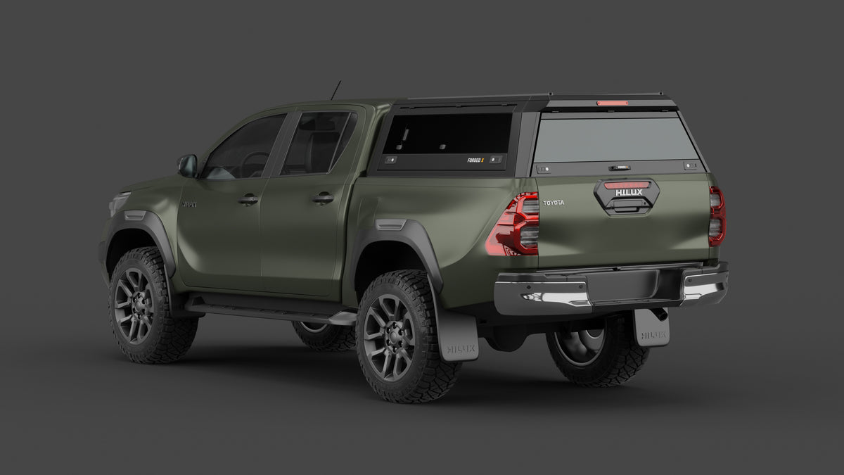 Toyota HiLux N80 aluminium ute canopy – with sliding dog windows